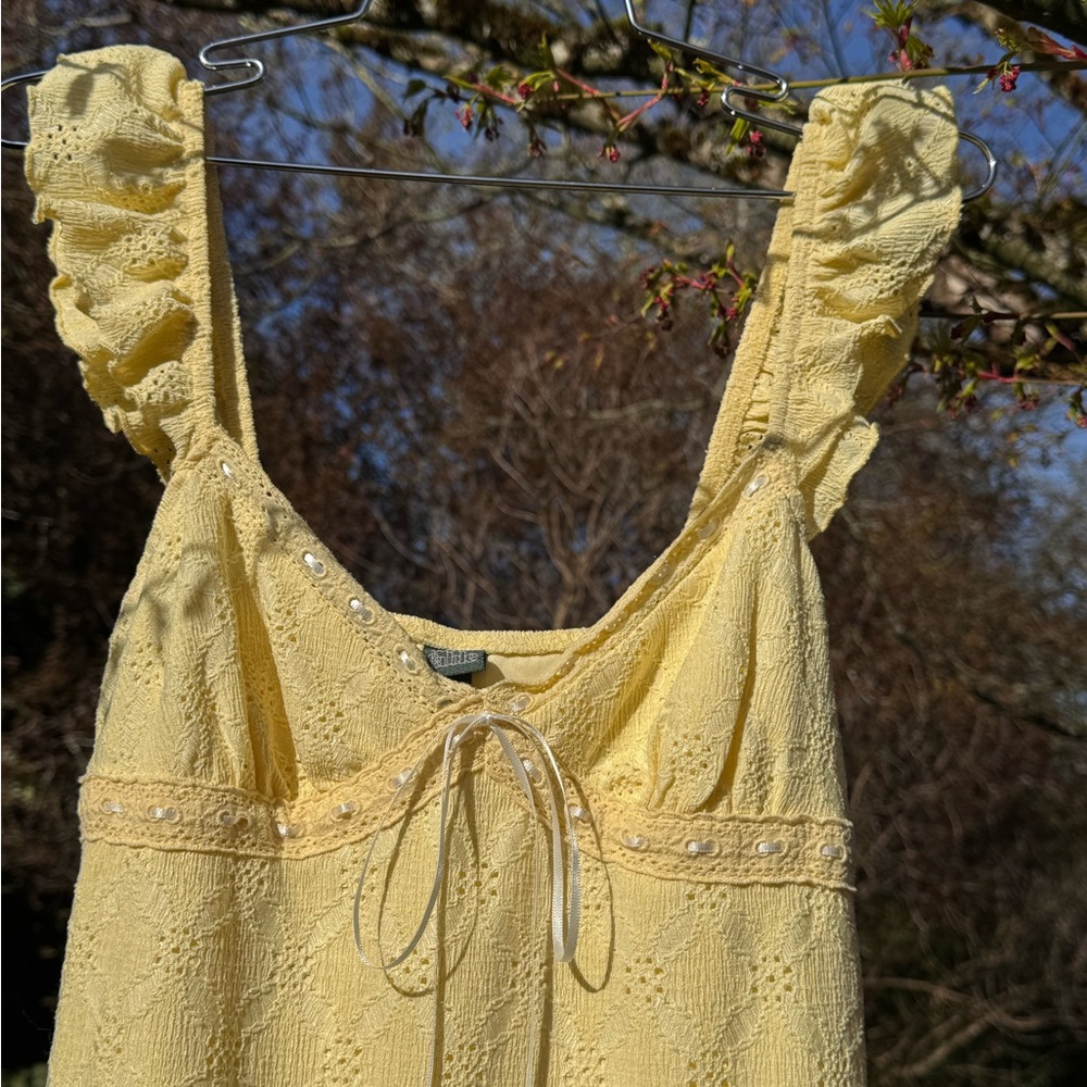 Butter Yellow Coquette Mini Dress